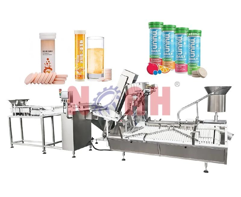 M&aacute;quina autom&aacute;tica de llenado y taponado de tubos para tabletas NTF-600