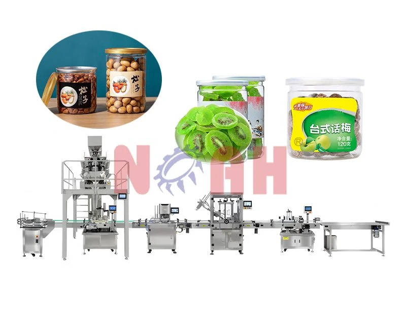 M&aacute;quina autom&aacute;tica de llenado de latas de gr&aacute;nulos con pesaje multicabezal
