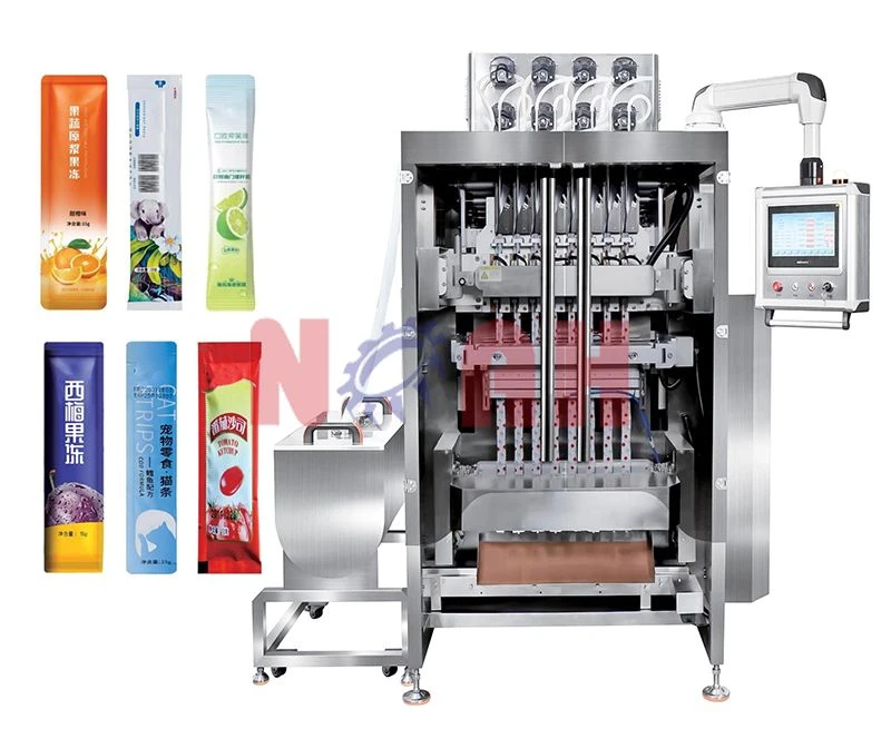 M&aacute;quina empacadora de pasta l&iacute;quida con sellado de 3 lados y m&uacute;ltiples carriles HDCK-L3