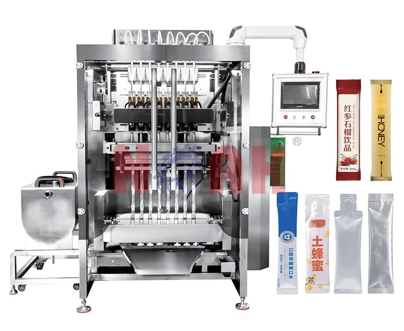 M&aacute;quina empacadora de pasta l&iacute;quida con sellado posterior de carriles m&uacute;ltiples HDCK-L