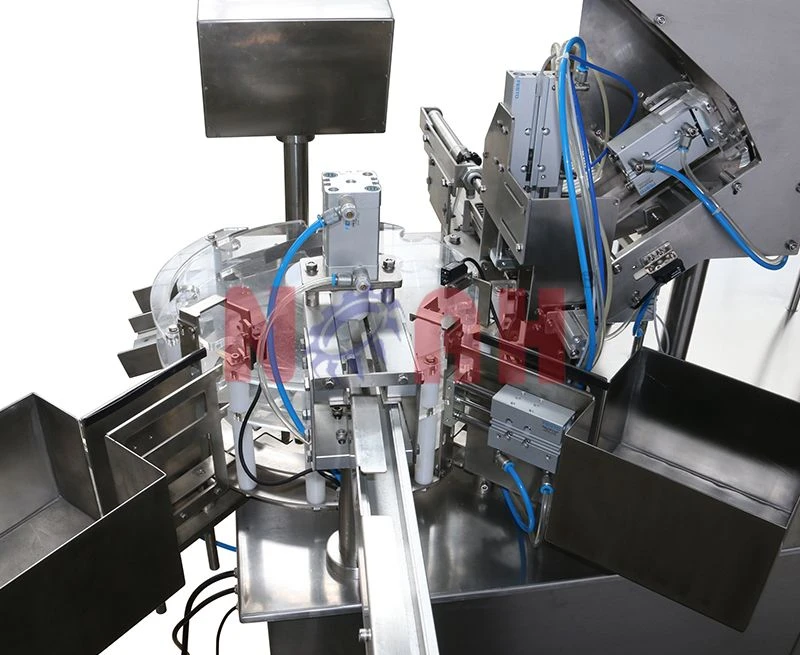 M&aacute;quina autom&aacute;tica de llenado y taponado de tubos para tabletas NTF-100