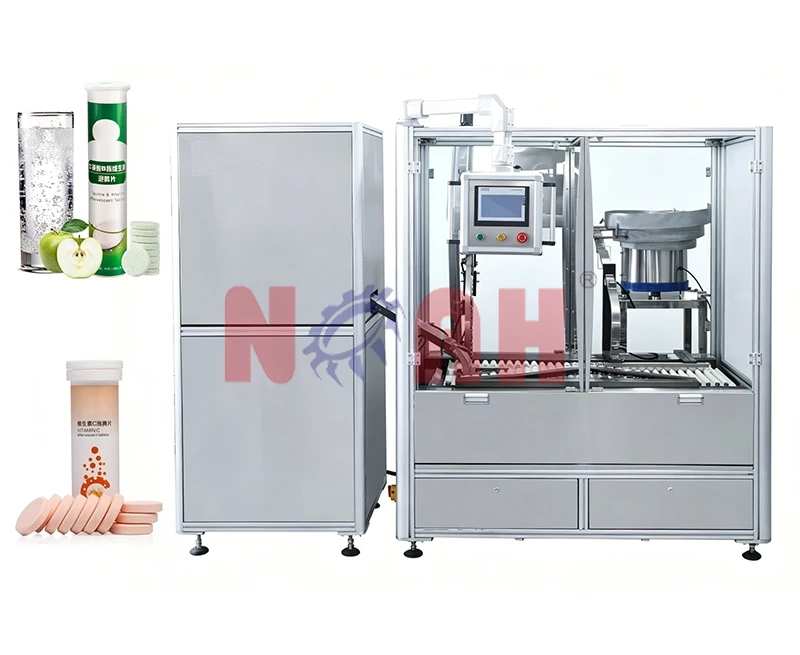 M&aacute;quina autom&aacute;tica de llenado y taponado de tubos para tabletas NTF-600